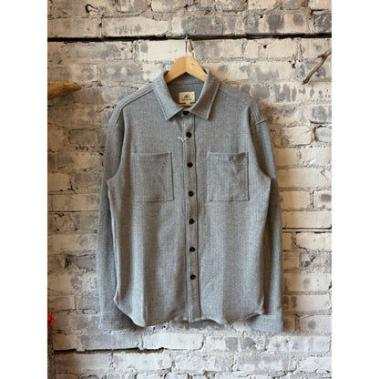 Men's Louis Soft Herringbone Overshirt by Surfside Supply in Sugar Swizzle, featuring a textured herringbone fabric and classic fit.