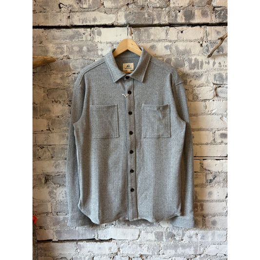Men's Louis Soft Herringbone Overshirt by Surfside Supply in Sugar Swizzle, featuring a textured herringbone fabric and classic fit.