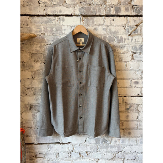 Men's Louis Soft Houndstooth Overshirt in ebony, made by Surfside Supply, featuring a stylish houndstooth pattern and relaxed fit.