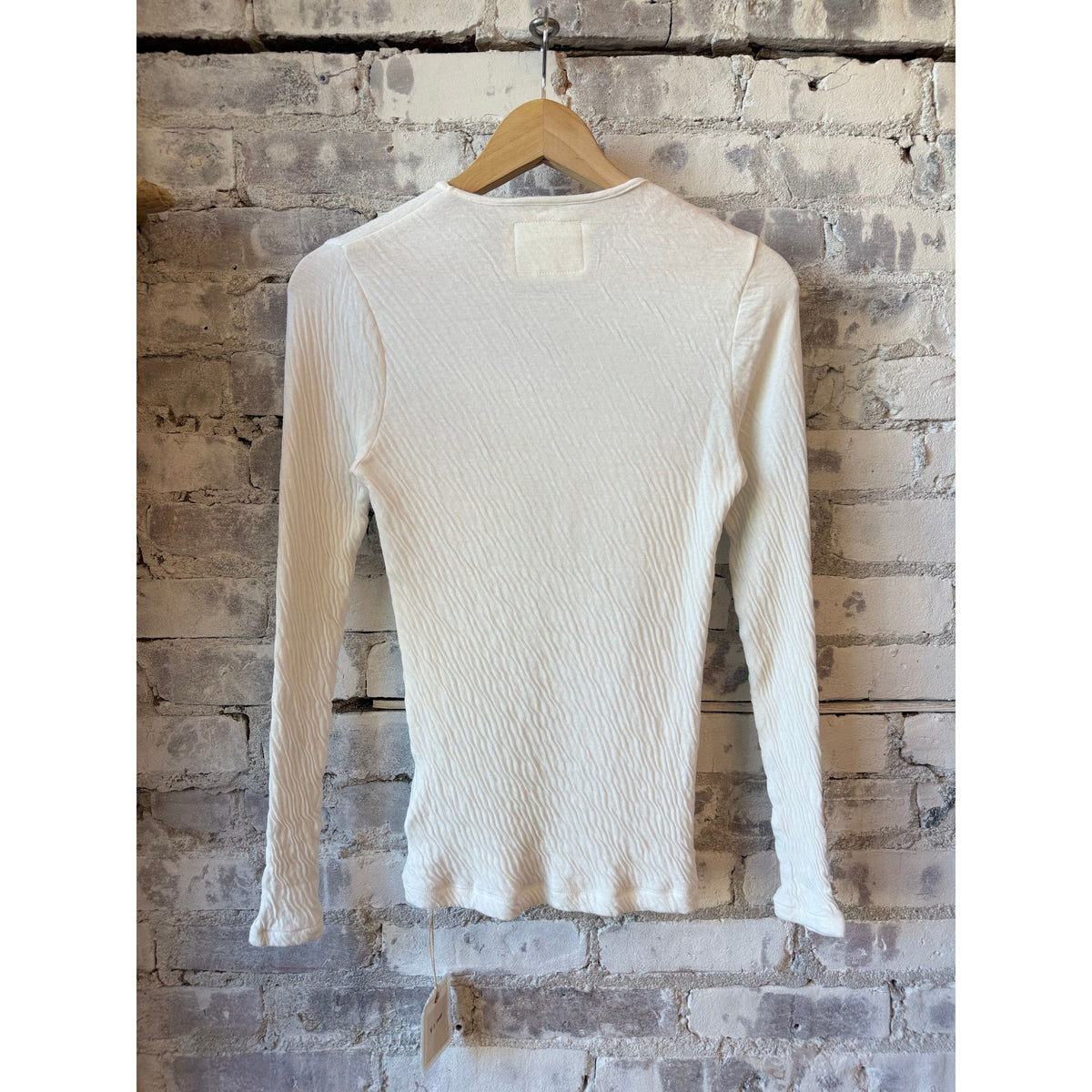 V::Room LS High-Soft Double-Face Crew - White Gray