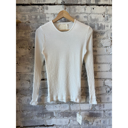V::Room LS High-Soft Double-Face Crew - White Gray