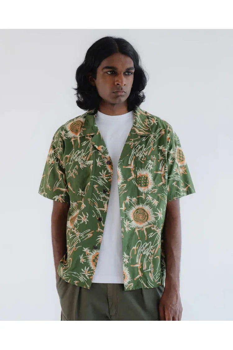 Aloha Shirt - Green Casa Print - DUNE + SALT