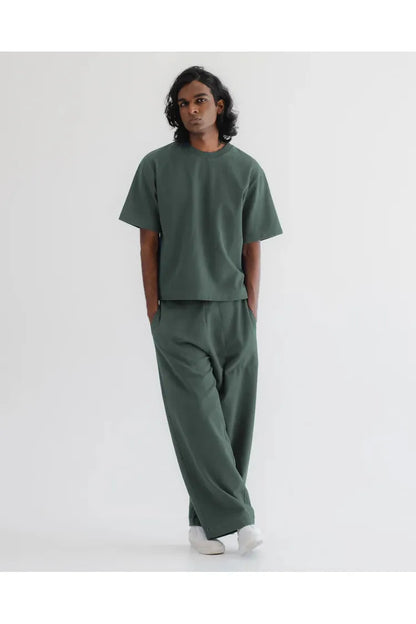 Reformer Twill Jersey Pants - Forest Green - DUNE + SALT