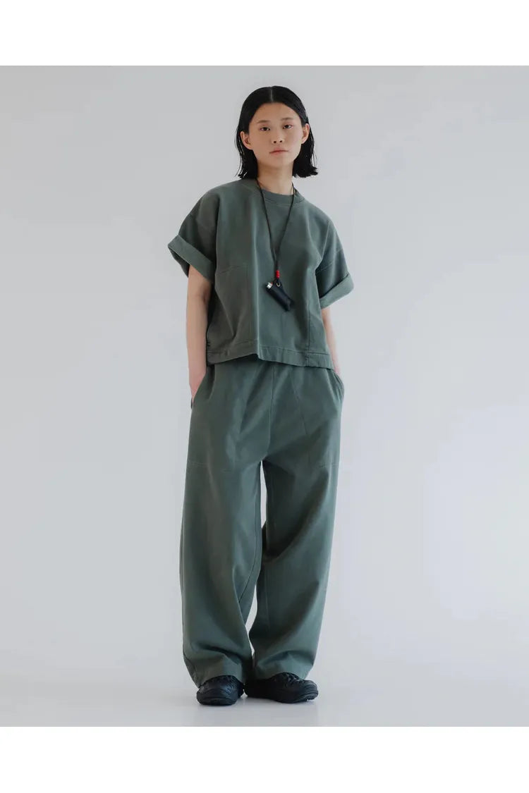 Reformer Twill Jersey Pants - Forest Green - DUNE + SALT