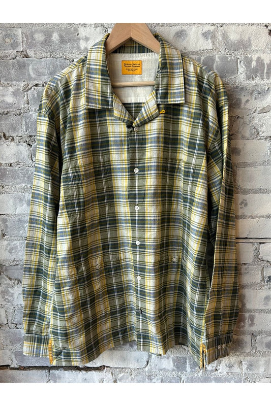 Cuban Long Sleeve Shirt - Olive/Blue/Yellow - DUNE + SALT