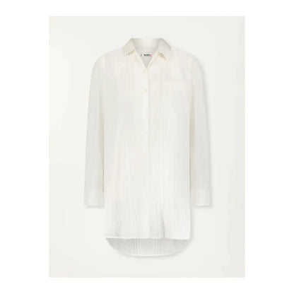 LemLem Mariam White Women's Shirt with intricate embroidery, lightweight cotton fabric, and traditional African design.