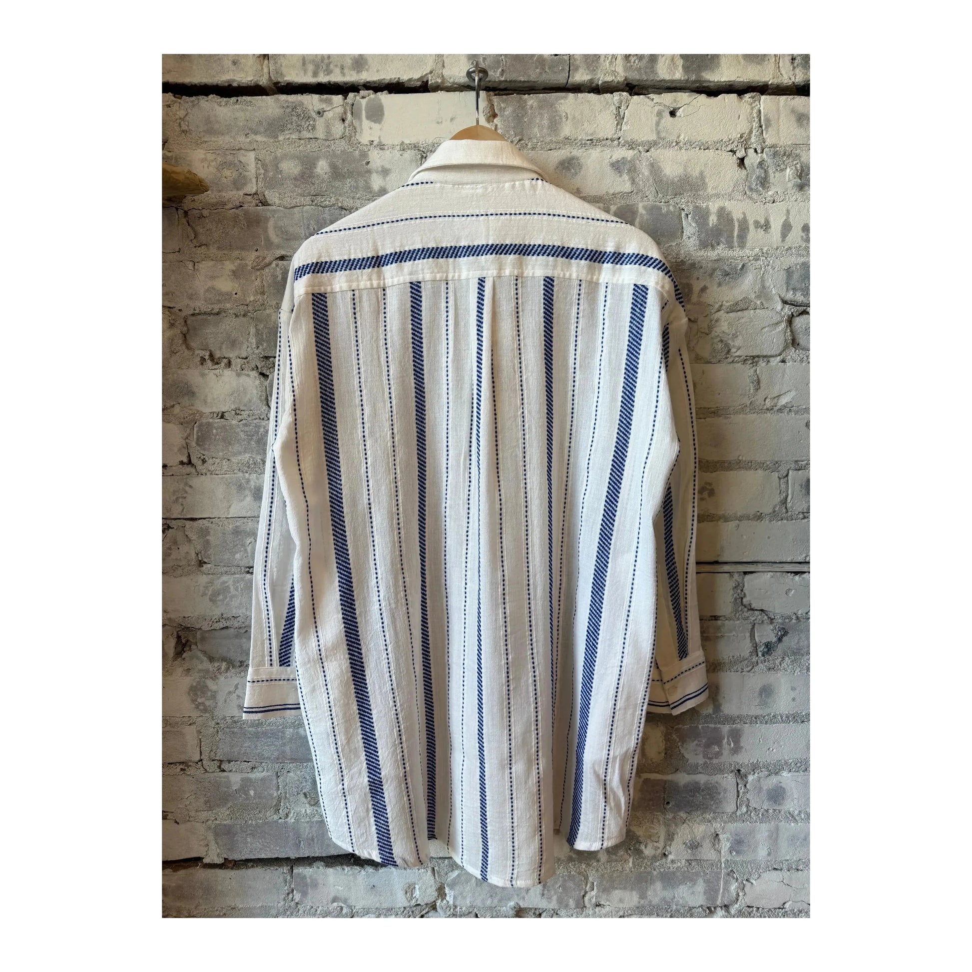 Women's Mariam Shirt Dress by LemLem in Tiki Azure, featuring lightweight fabric and a relaxed fit with a stylish collar.