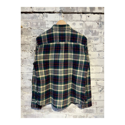 Men's Marine Layer Tahoe Flannel Shirt in multi plaid pattern, showing a classic button-up with a relaxed fit.