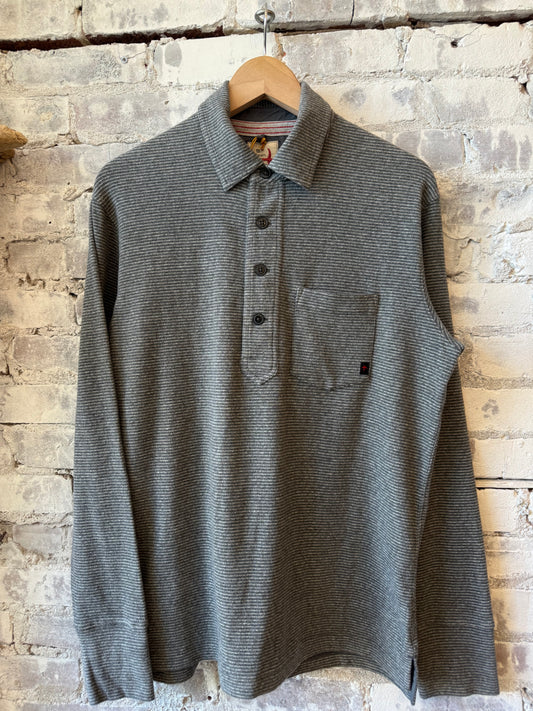 Relwen Mariner Polo - Charcoal Stripe Dim Gray