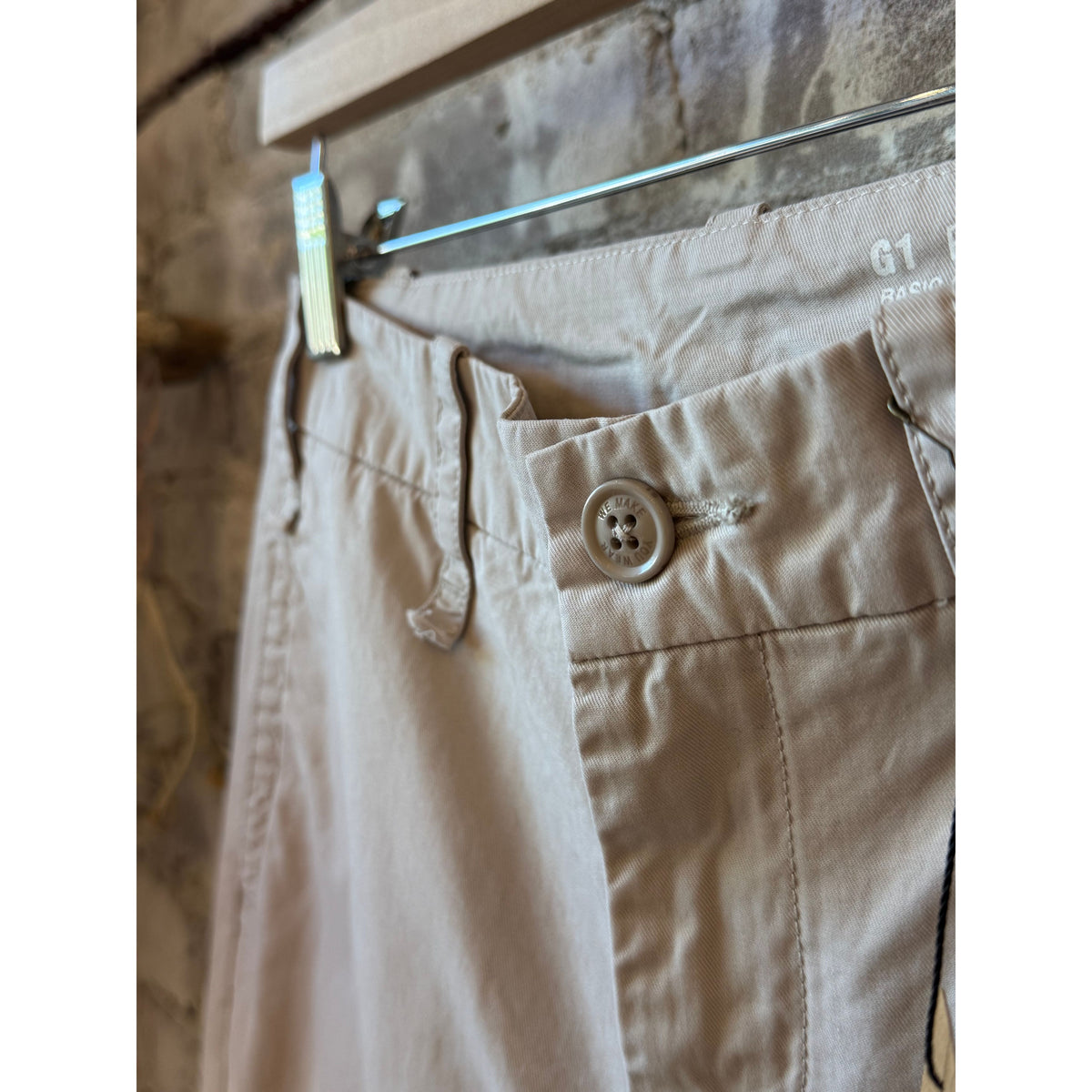 Women's Market Capri Linen pants by G1 Women's, featuring a comfortable fit and stylish design in natural linen fabric.