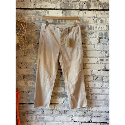 Women's Market Capri linen pants by G1 Women's, shown in natural linen fabric with a relaxed fit and cropped length.