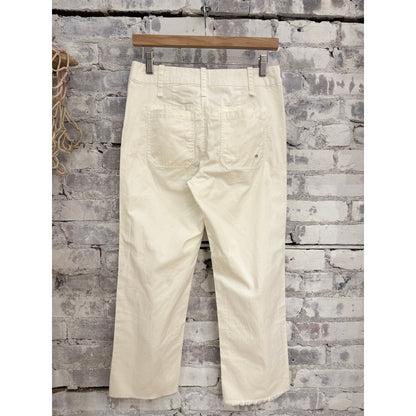 Women's G1 Market Capri in white, showcasing lightweight fabric and comfortable fit, perfect for casual summer wear.