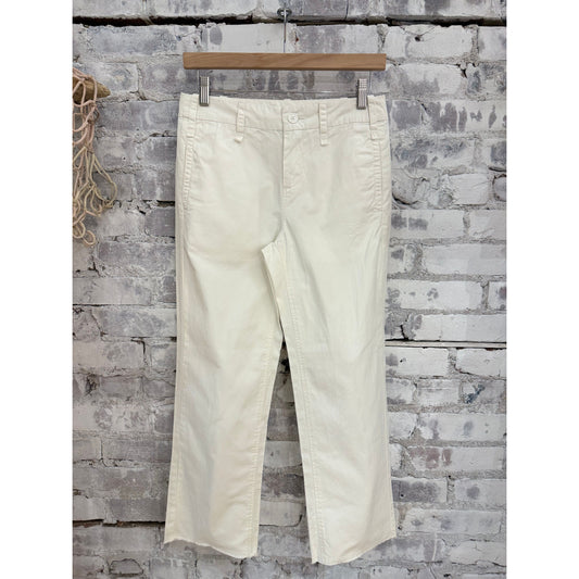 Women’s white Market Capri pants by G1 Women's, shown laid flat with a focus on the fabric and fit.