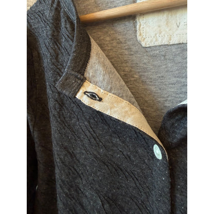 V::Room Melange Double-Face Cardigan - Heather Charcoal Dark Slate Gray