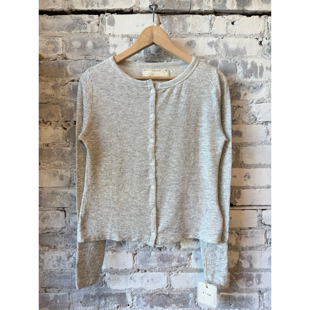 V::Room Melange Double-Face Cardigan - Heather Grey Dark Gray