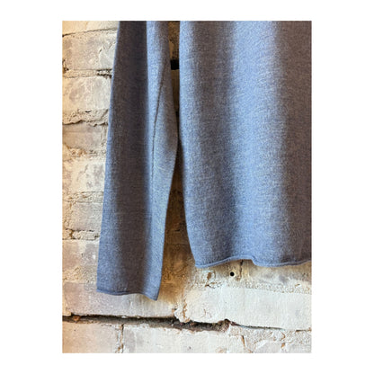 Men's boiled denim blue half zip sweater by Amundsen, featuring a close-up of the half zip collar and textured fabric.
