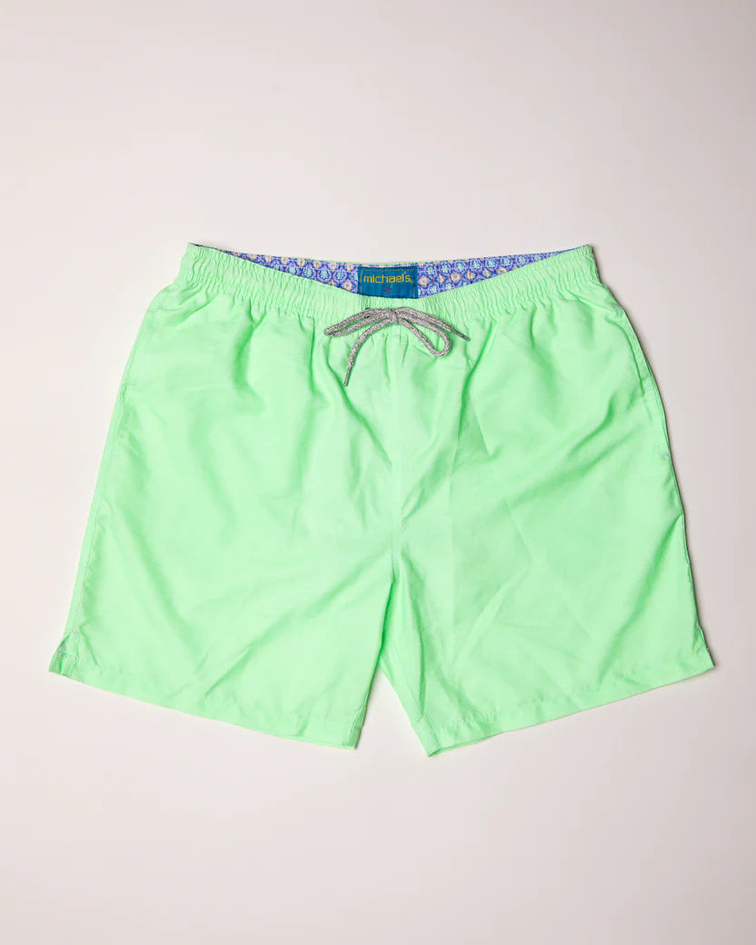 Men's Cyclist Liner Swim Trunks - Solid Linen Green - DUNE + SALT