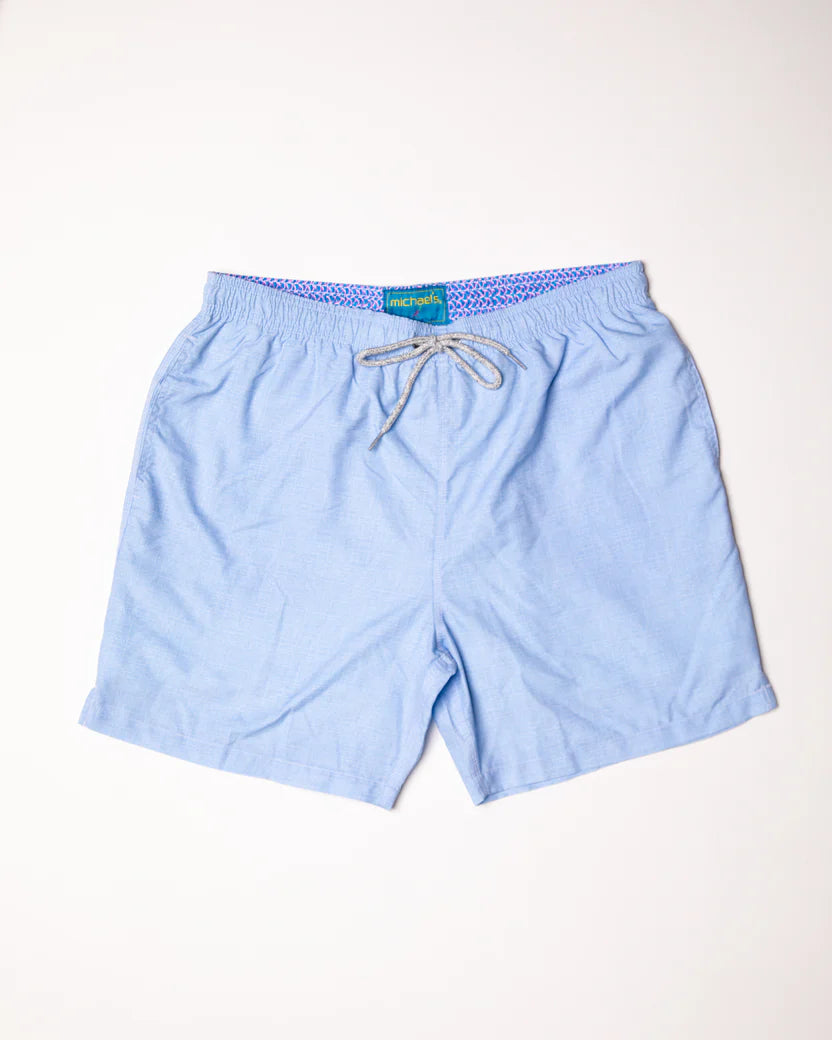 Men's Cyclist Liner Swim Trunks - Solid Linen Sky - DUNE + SALT