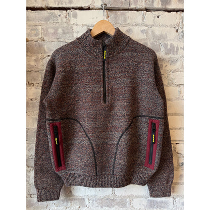 Men's Metanoia Sweater in Passion Fruit by Big Rock Candy Mountaineering, featuring vibrant color and cozy knit fabric.