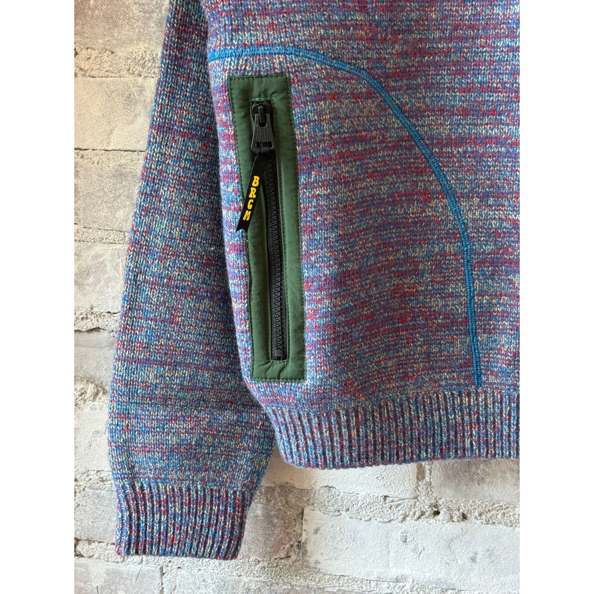 Men's Big Rock Candy Mountaineering Metanoia Sweater in Tutti Frutti with colorful pattern and cozy knit texture.