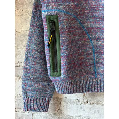 Men's Big Rock Candy Mountaineering Metanoia Sweater in Tutti Frutti with colorful pattern and cozy knit texture.