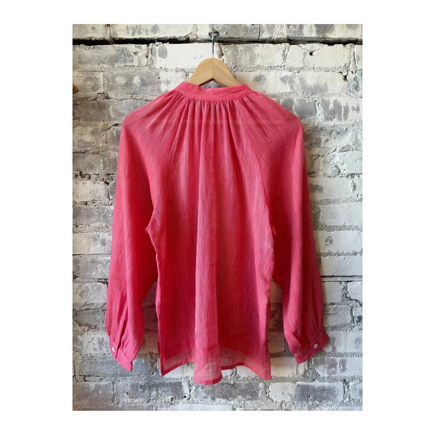 Women's Mita Button Up Blouse by LemLem in Nefas Fragaria, featuring a stylish fit and detailed button front.