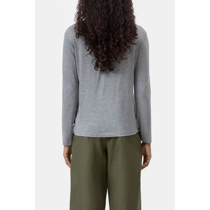 Closed Women's Modal-Cashmere Longsleeve - Light Grey Melange Black