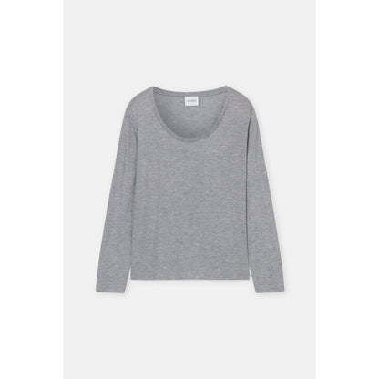 Closed Women's Modal-Cashmere Longsleeve - Light Grey Melange Dark Gray