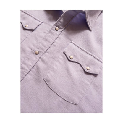 Men's Wythe Moleskin Snap Shirt in Alpenglow, featuring a soft moleskin fabric and snap button closure, displayed on a neutral background.