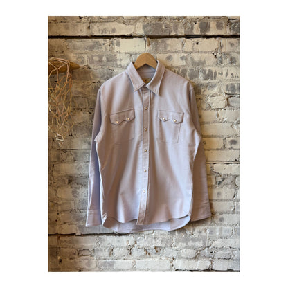 Men's Wythe Moleskin Snap Shirt in Alpenglow, featuring a warm, soft moleskin fabric with snap buttons and a casual fit.