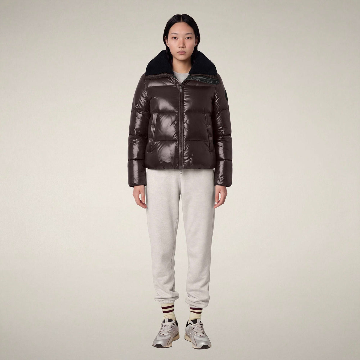 Moma Puffer Jacket - Brown Black