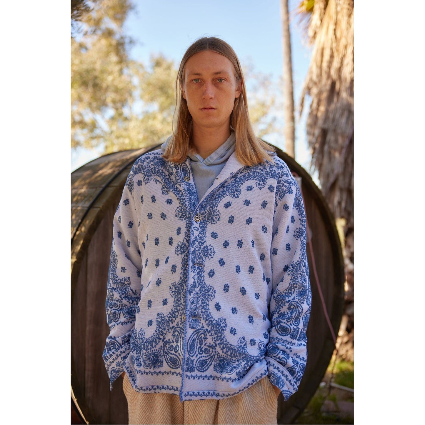 The Paisley Blanket Shirt Jacket - Indigo - DUNE + SALT