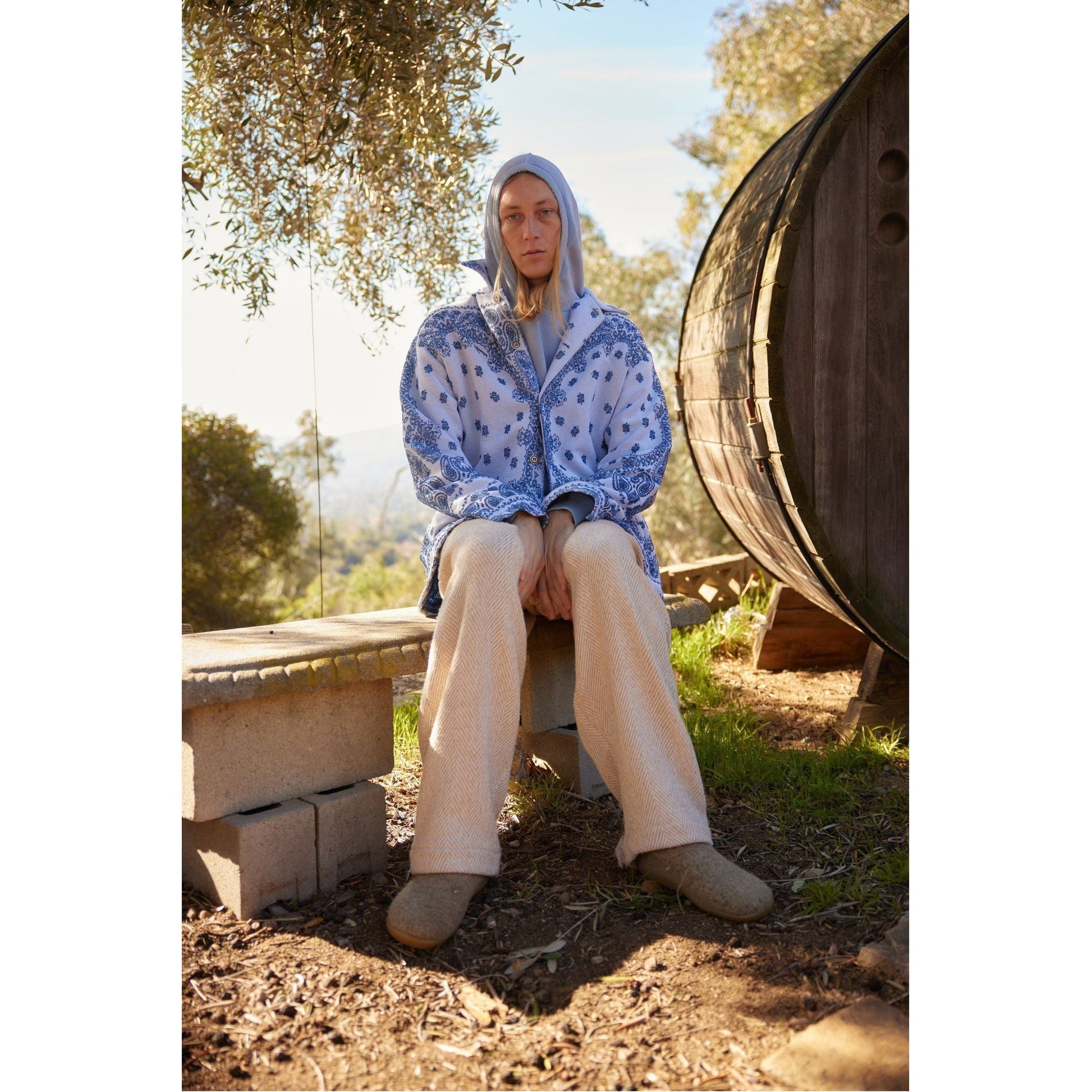 The Paisley Blanket Shirt Jacket - Indigo - DUNE + SALT