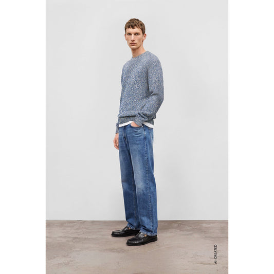 Closed Men's Mouliné Crewneck Sweater - Harbour Blue Lavender
