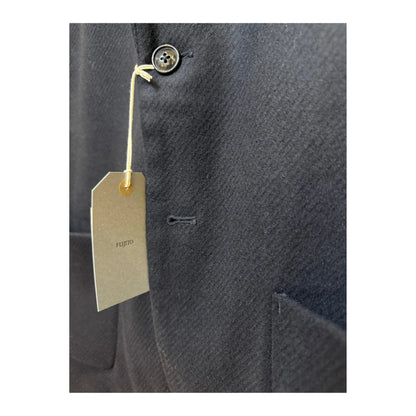 Men's Fujito N.O.UN Jacket in dark navy, showing front view with zipper closure, stand collar, and lightweight fabric.
