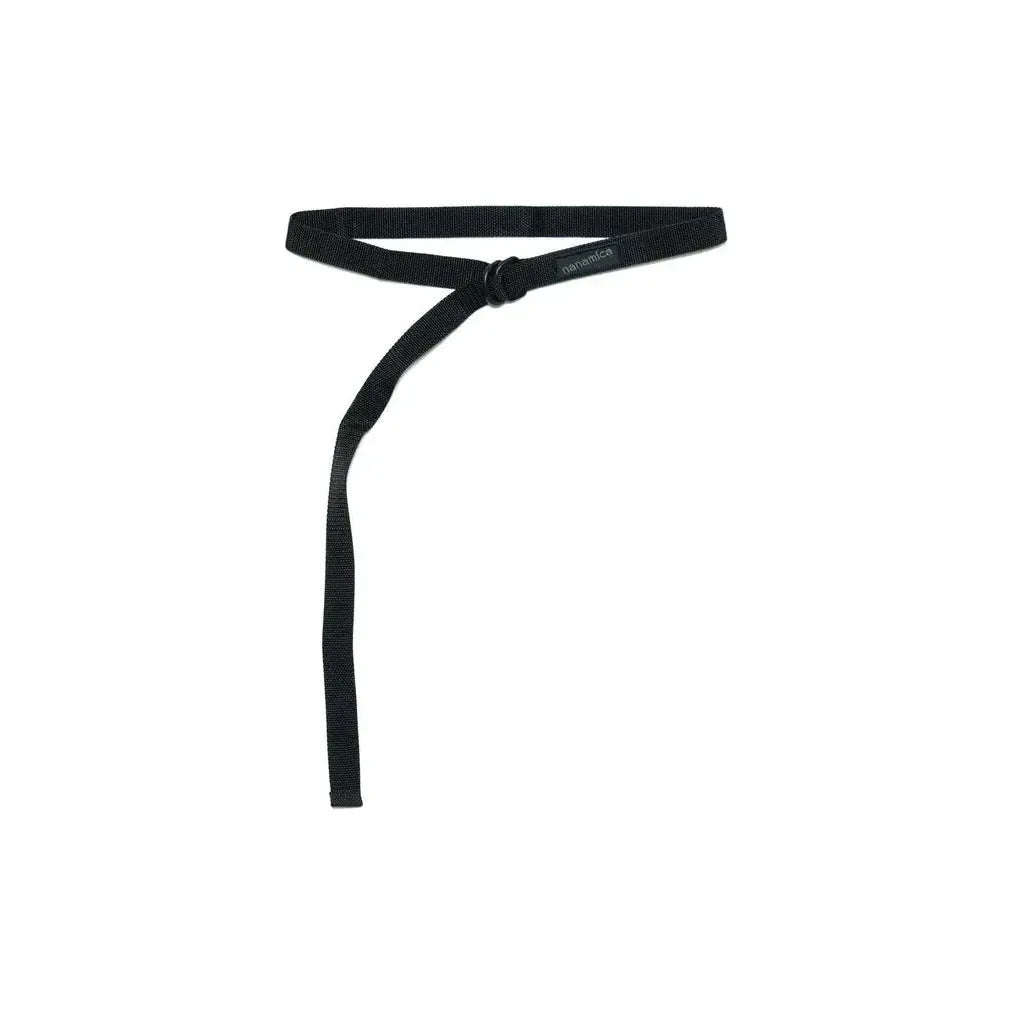Men's black tech belt by nanamica featuring sleek design and durable material, suitable for casual or outdoor wear.