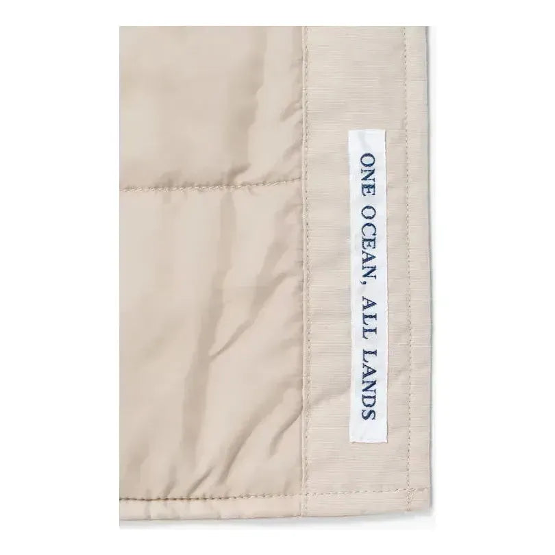 Men's nanamica insulation shirt jacket in dark navy, featuring a quilted design and button front for warmth and style.