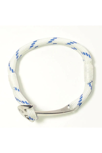 Blue Stripe Nautical Stainless Steel Anchor Bracelet - DUNE + SALT