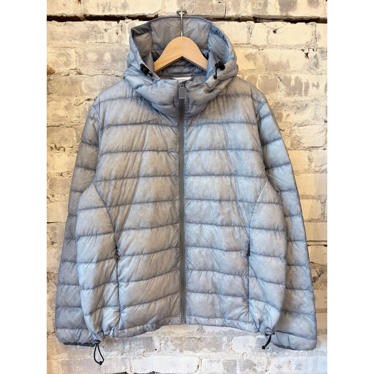 Aspesi Nelson Down Hooded Jacket - Sky Blue Dark Gray