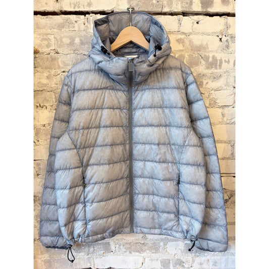 Aspesi Nelson Down Hooded Jacket - Sky Blue Dark Gray