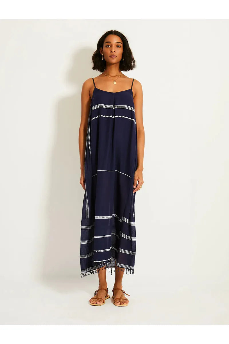 Nia Slip Dress - Nunu Navy - DUNE + SALT