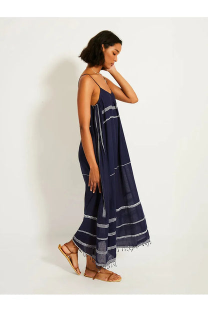 Nia Slip Dress - Nunu Navy - DUNE + SALT