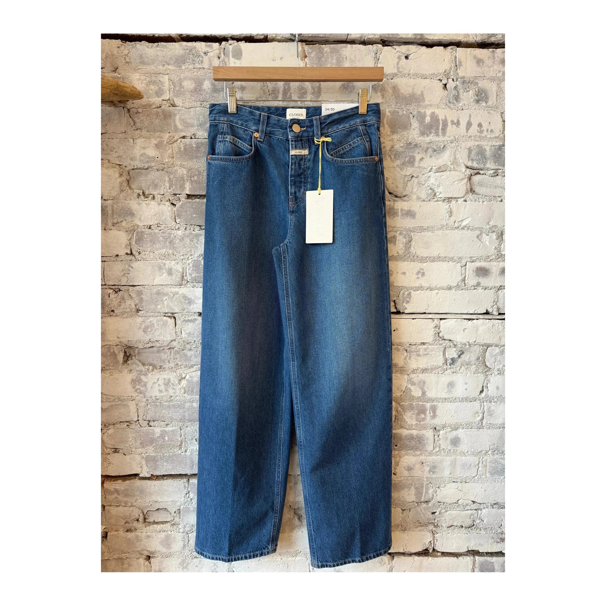 Mid blue women's Nikka Wide Jean by Closed Women's, showcasing relaxed fit and classic denim style.