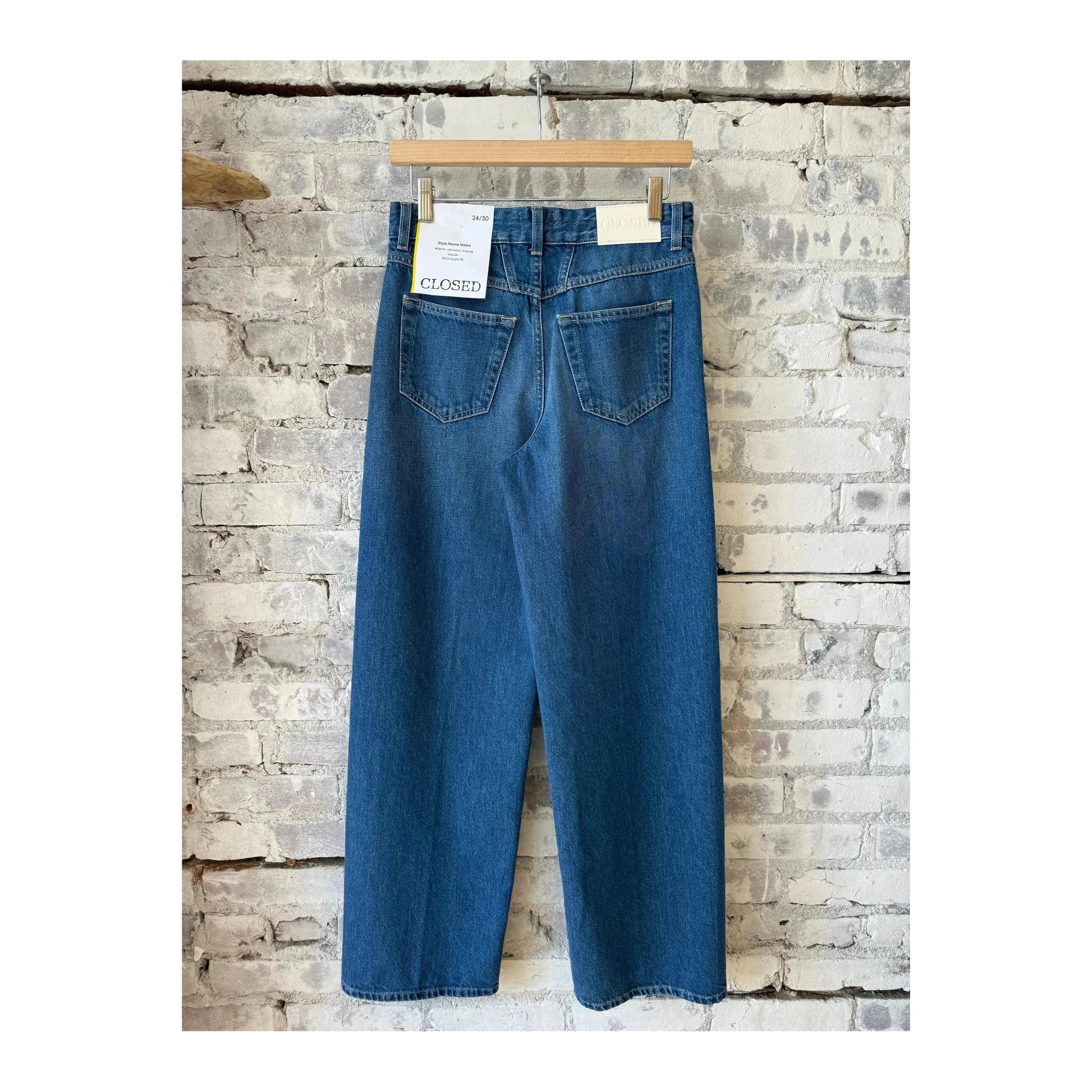 Mid blue Nikka Wide Jeans for women by Closed Women's, showing the relaxed fit and denim fabric on a model.