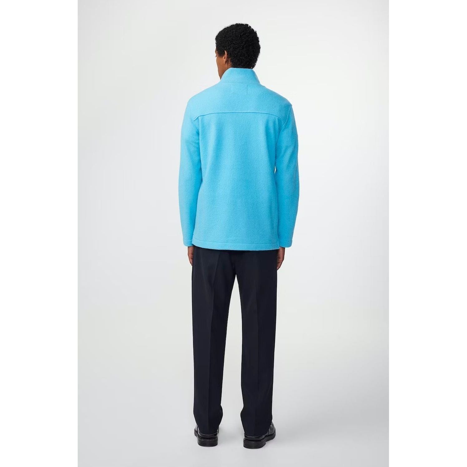 Men's NN07 Anders Merino Sweater in Aquarius, half-zip design, featuring a cozy merino wool texture and stylish fit.