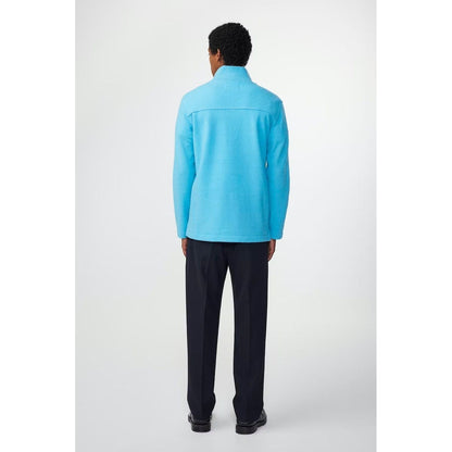 Men's NN07 Anders Merino Sweater in Aquarius, half-zip design, featuring a cozy merino wool texture and stylish fit.