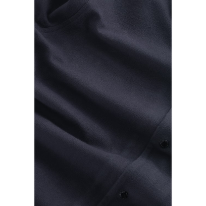 Men's navy Blaze organic cotton overshirt by NN07, shown in a relaxed fit with button front and classic collar.
