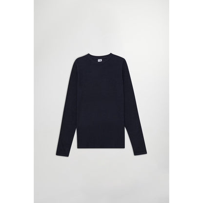 Navy blue men's Clive Waffle Knit Tee by NN07, showing the textured waffle knit fabric and classic fit.