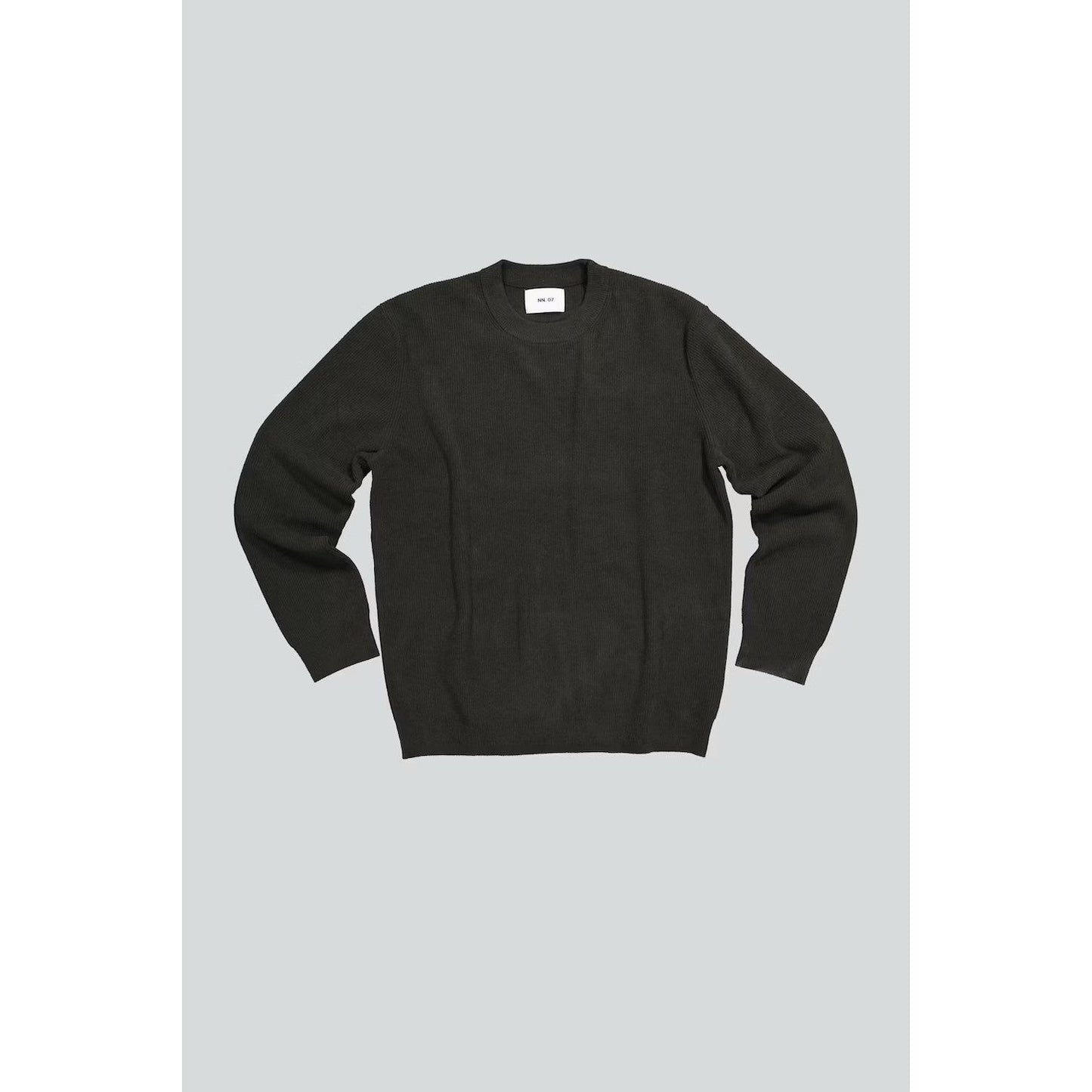 Men's dark army-colored Danny sweater by NN07, featuring a cozy knit fabric and classic fit, shown on a neutral background.