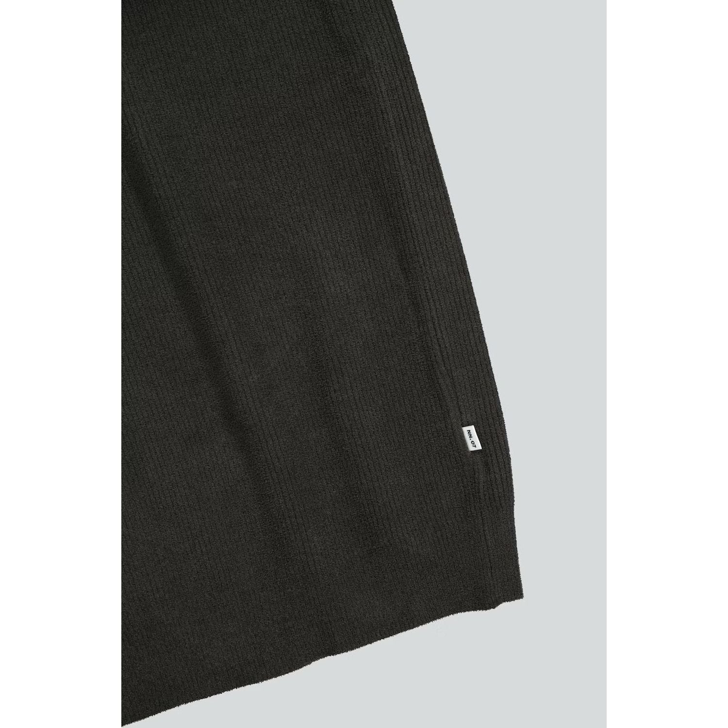 Men's Danny Sweater in Dark Army by NN07, featuring a close-up of the knit fabric and crew neck design.
